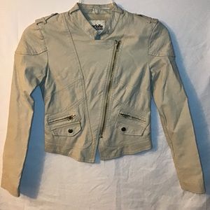 Junior girls size S Charlotte Russe leather jacket. Zip front